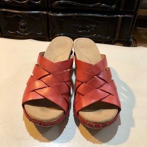 Dansko Tory red wedge sandal